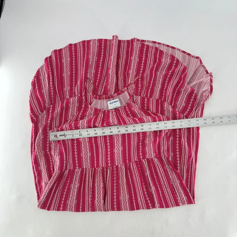 Kids Old Navy Pink White Striped Maxi Dress Ruffle Hem Halter Neck Size‎ XL